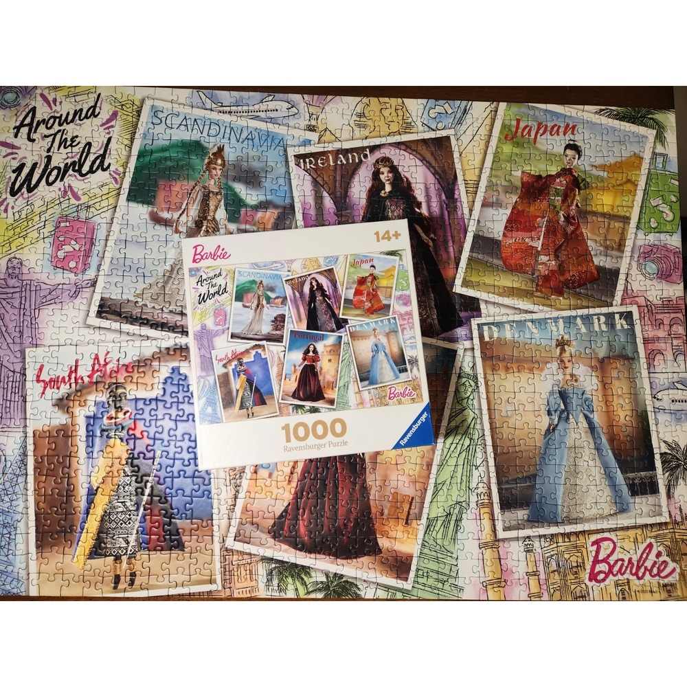 Barbie Around the World Ravensburger Jigsaw Puzzle 1000 Piece Mattel Dolls 2021